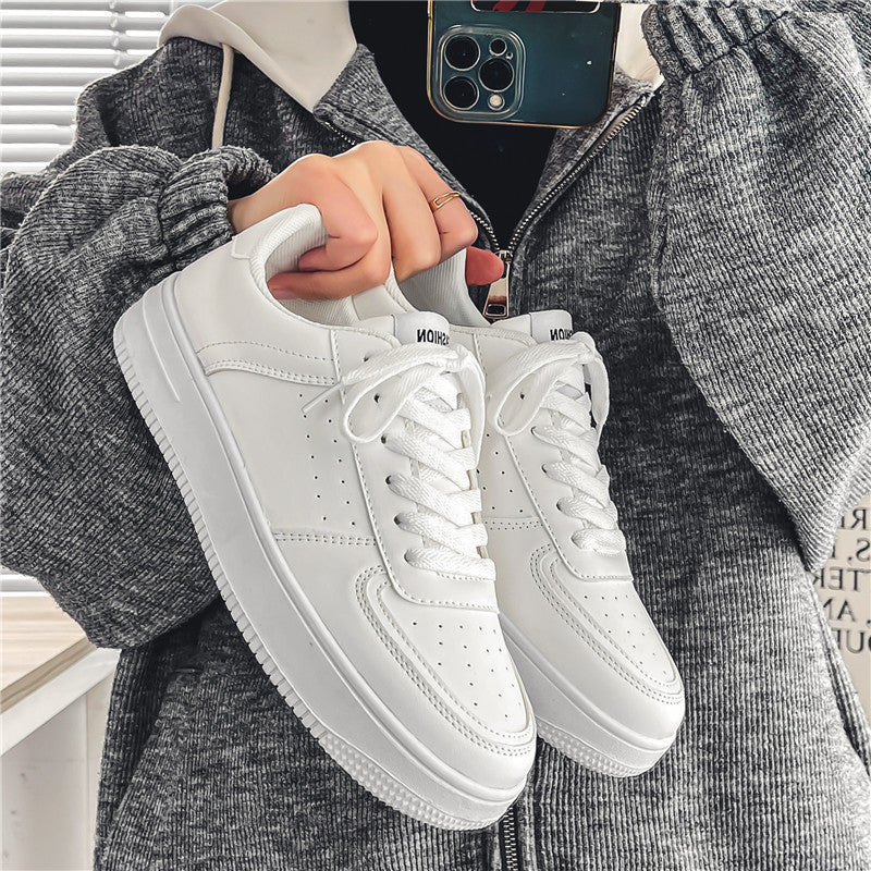 Men's Pure White Breathable Sneakers