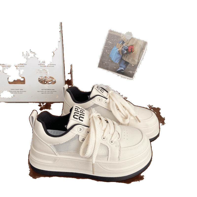 Women's Mesh Round-Toe Platform Sneakers