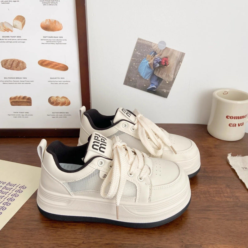 Women's Mesh Round-Toe Platform Sneakers