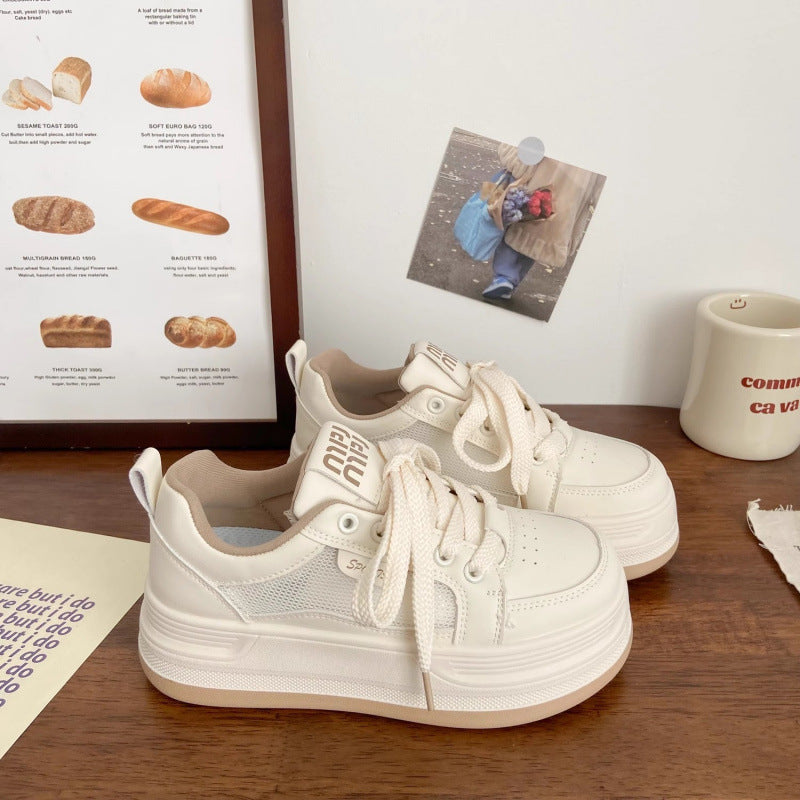Women's Mesh Round-Toe Platform Sneakers