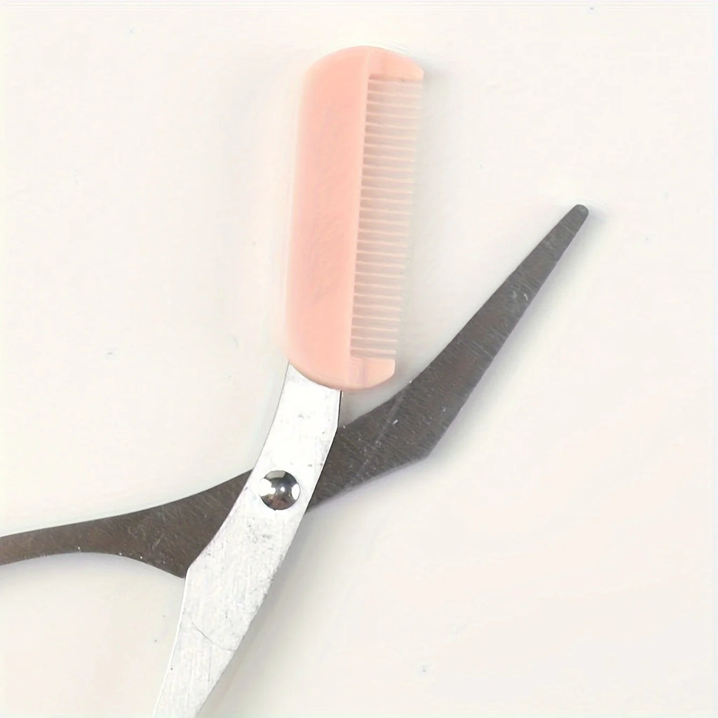 Eyebrow Trimming Scissors with Built-In Comb — Precision Grooming Tool