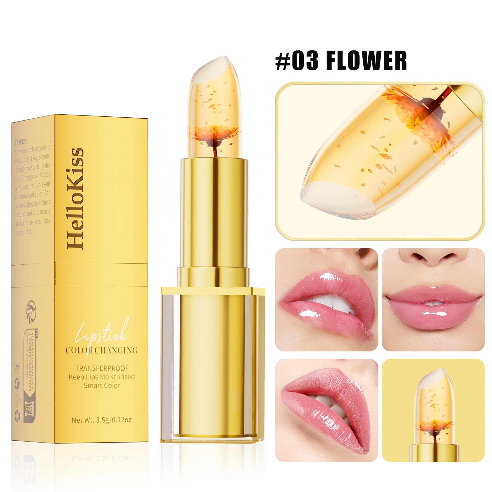 Color-Changing pH Lipstick — Gold Crystal Formula, Personalized Lip Color