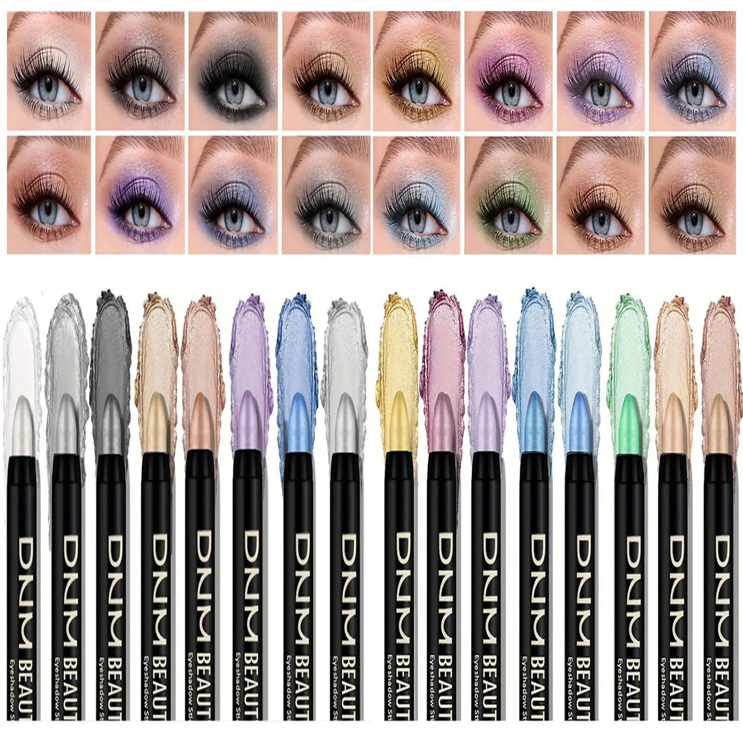 16-Color Pearlescent Glitter Eyeliner — Waterproof & Long-Lasting