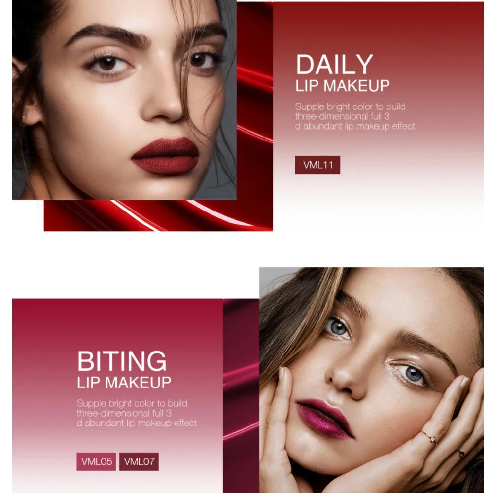 O.TWO.O 12-Color Velvet Matte Lipstick Set — High-Quality, Long-Lasting