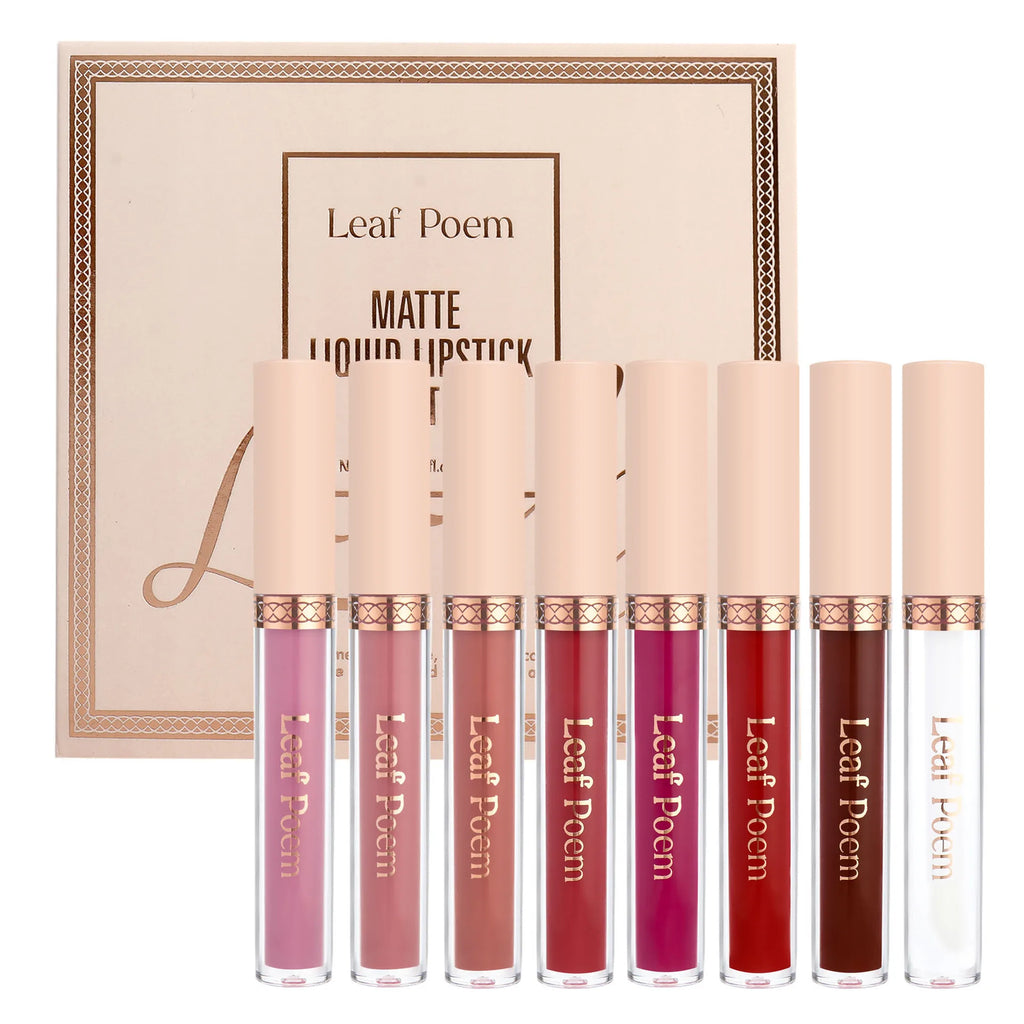 8-Piece Matte Liquid Lipstick Set — Waterproof Lip Glaze, Long-Lasting