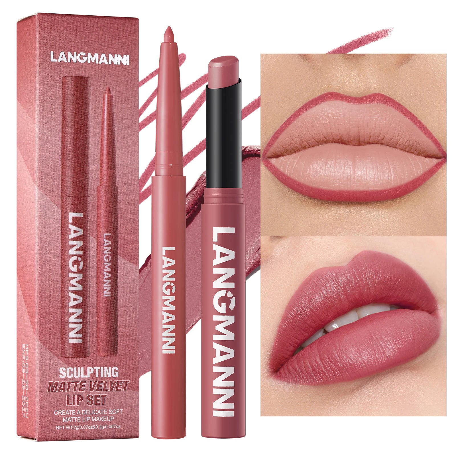 2-in-1 Waterproof Lipliner & Lipstick — Long-Lasting, Integrated Design