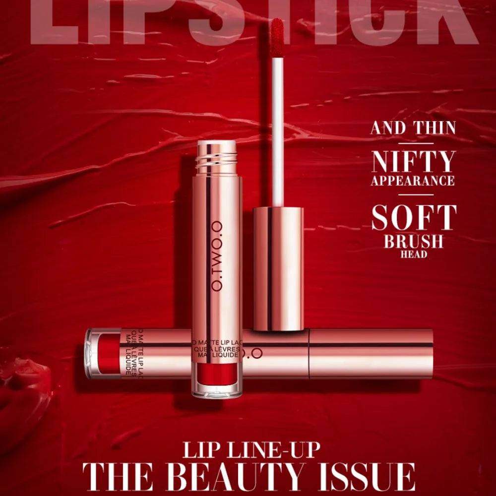 O.TWO.O 12-Color Velvet Matte Lipstick Set — High-Quality, Long-Lasting