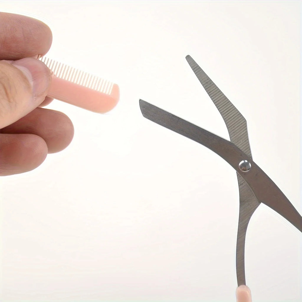 Eyebrow Trimming Scissors with Built-In Comb — Precision Grooming Tool
