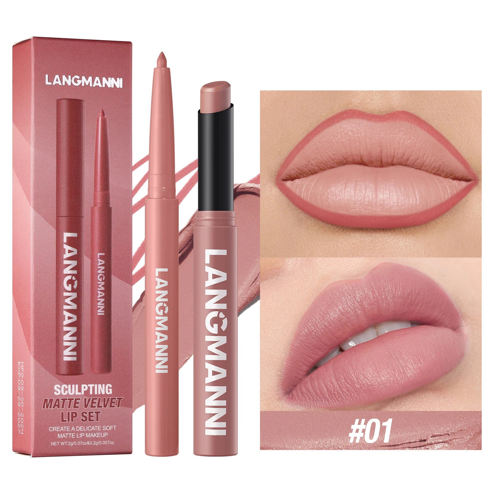 2-in-1 Waterproof Lipliner & Lipstick — Long-Lasting, Integrated Design