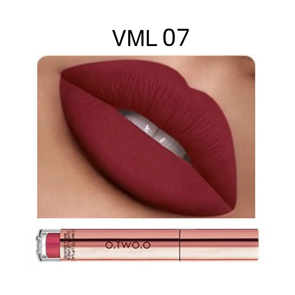 O.TWO.O 12-Color Velvet Matte Lipstick Set — High-Quality, Long-Lasting