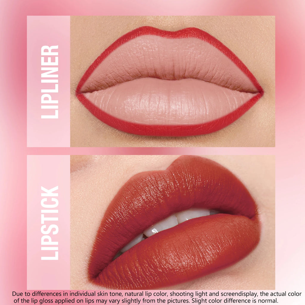 2-in-1 Waterproof Lipliner & Lipstick — Long-Lasting, Integrated Design