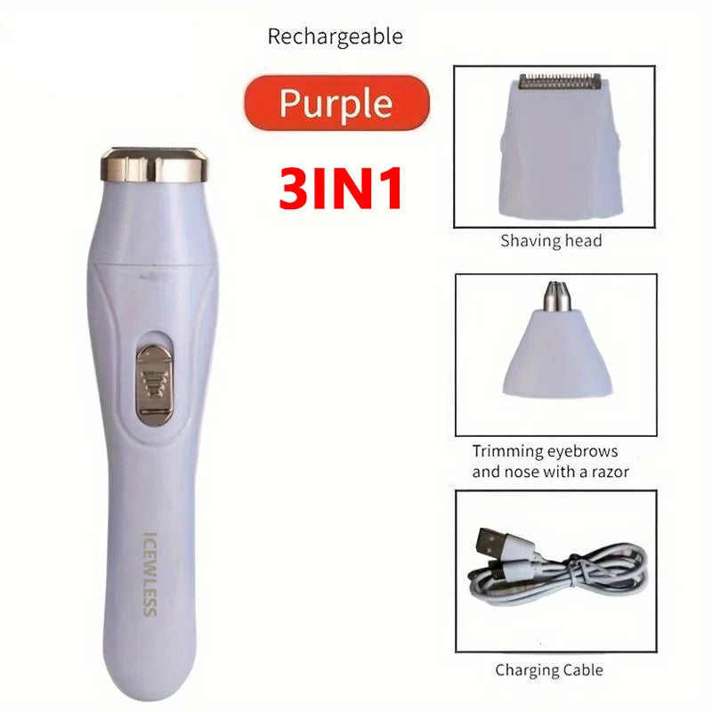 Women's Waterproof Electric Hair Remover — Painless Shaver for Body, Bikini, Face & Legs