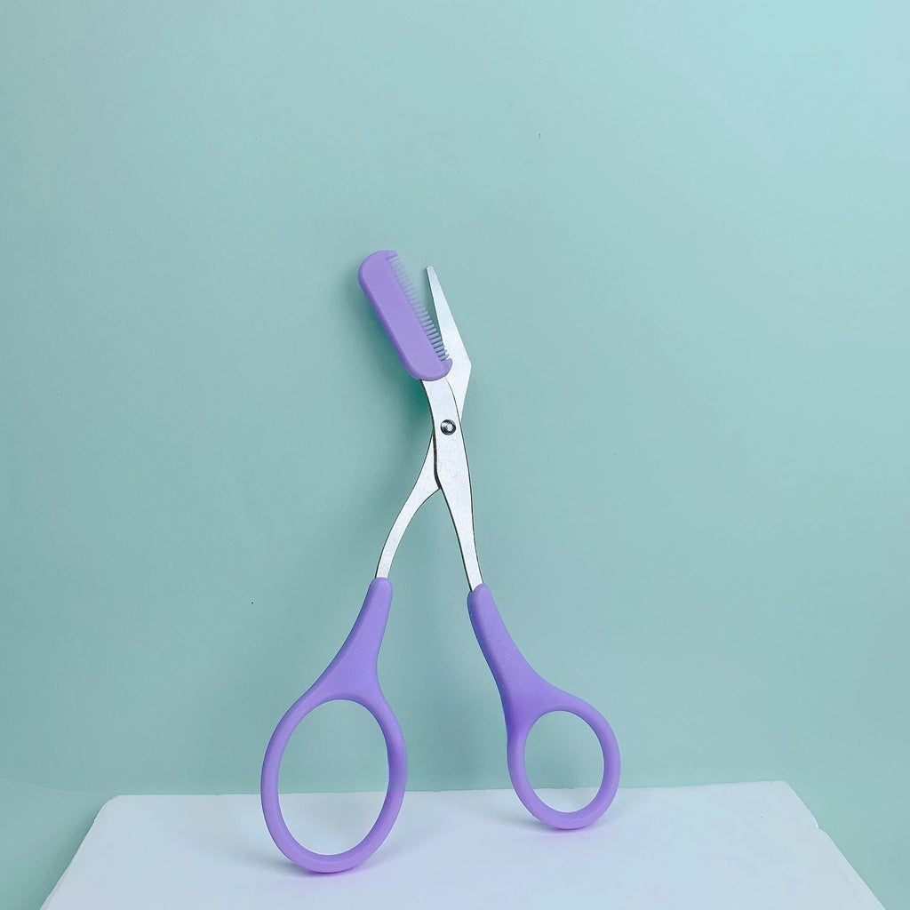 Eyebrow Trimming Scissors with Built-In Comb — Precision Grooming Tool