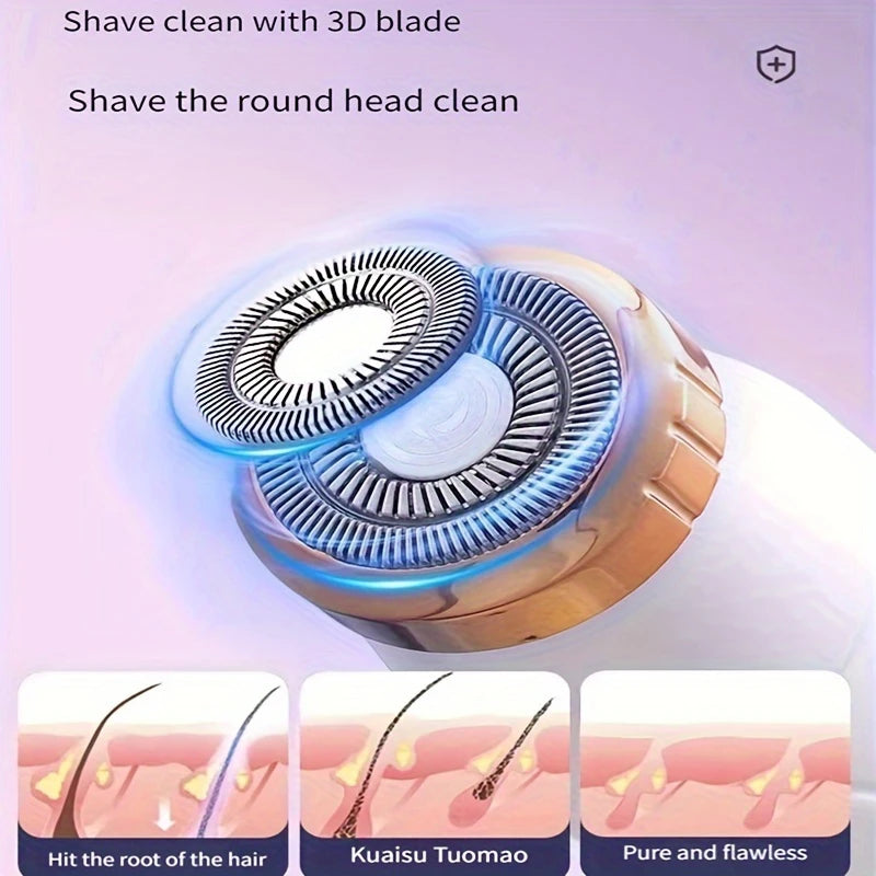 Women's Waterproof Electric Hair Remover — Painless Shaver for Body, Bikini, Face & Legs