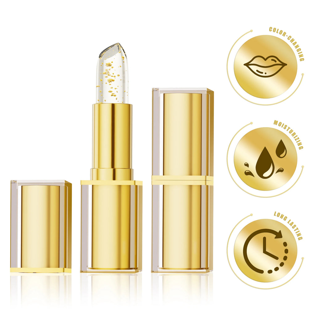 Color-Changing pH Lipstick — Gold Crystal Formula, Personalized Lip Color