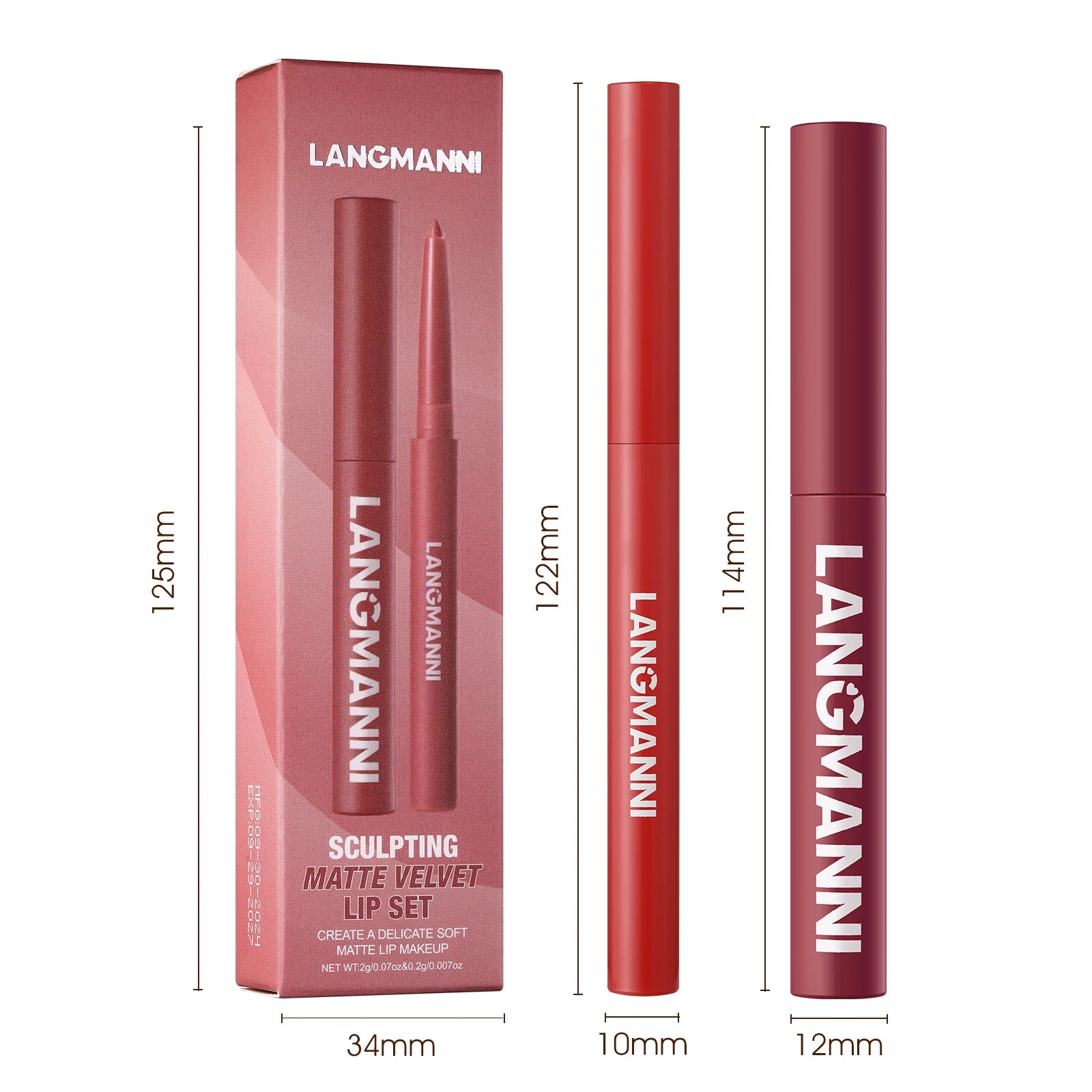 2-in-1 Waterproof Lipliner & Lipstick — Long-Lasting, Integrated Design