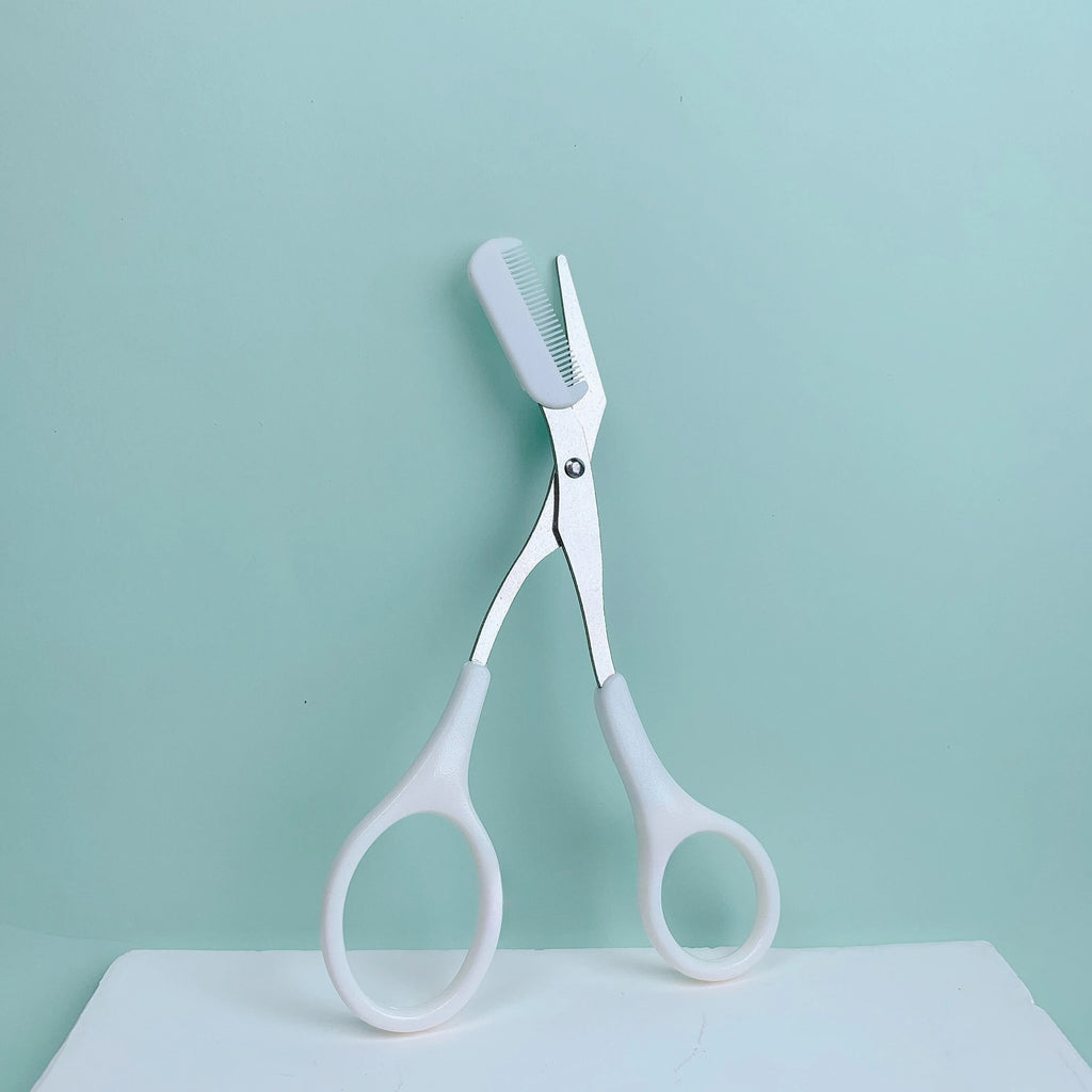 Eyebrow Trimming Scissors with Built-In Comb — Precision Grooming Tool