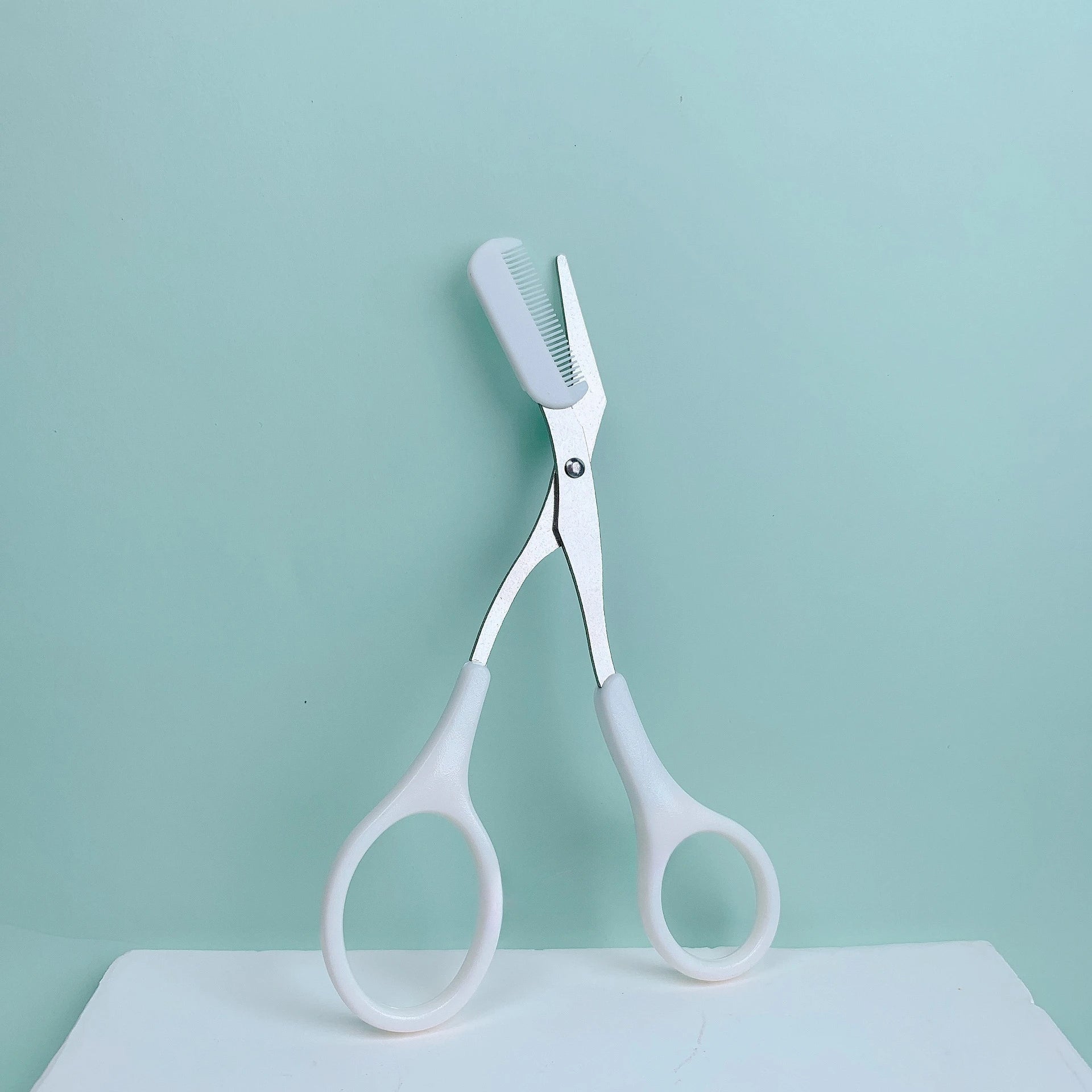 Eyebrow Trimming Scissors with Built-In Comb — Precision Grooming Tool