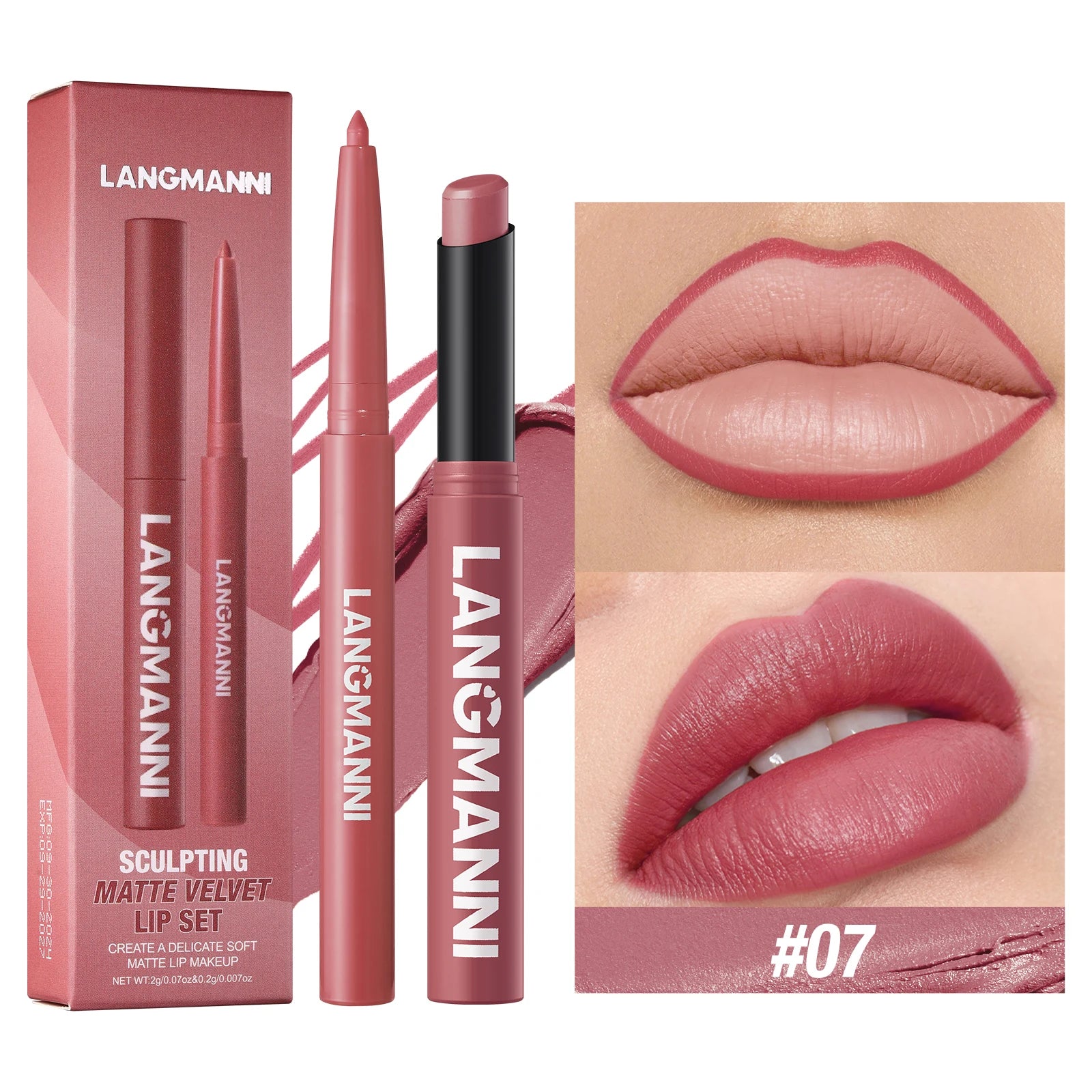 2-in-1 Waterproof Lipliner & Lipstick — Long-Lasting, Integrated Design