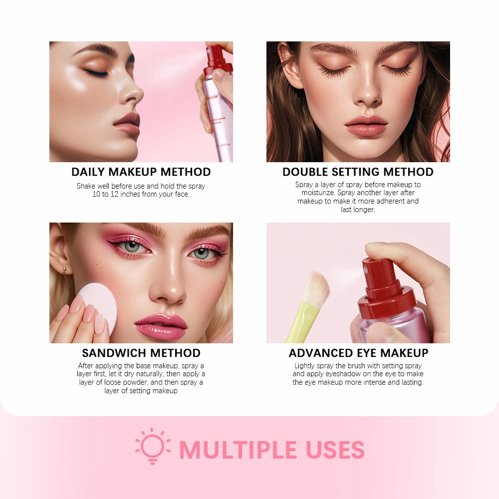 Mattifying Waterproof Setting Spray — Glossy or Matte Finish, Long-Lasting