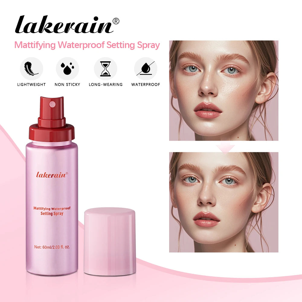 Mattifying Waterproof Setting Spray — Glossy or Matte Finish, Long-Lasting