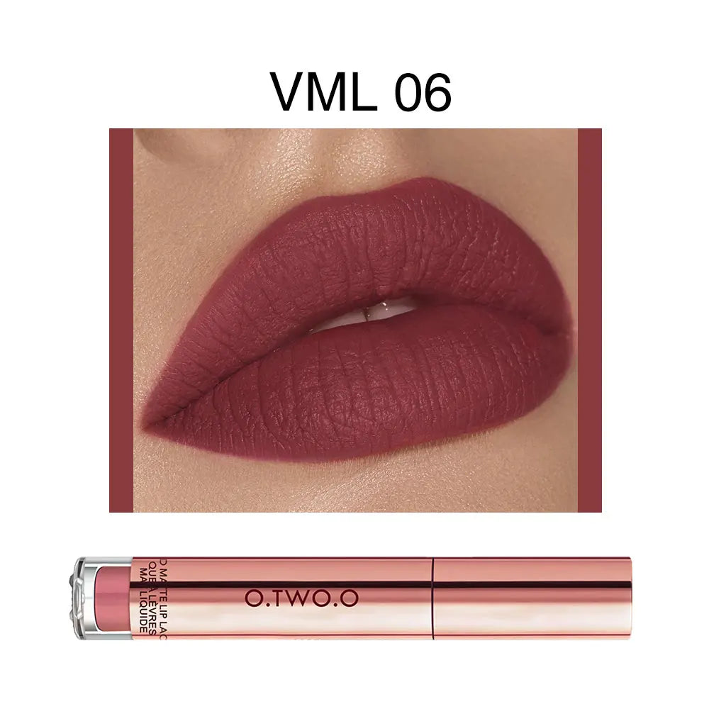 O.TWO.O 12-Color Velvet Matte Lipstick Set — High-Quality, Long-Lasting