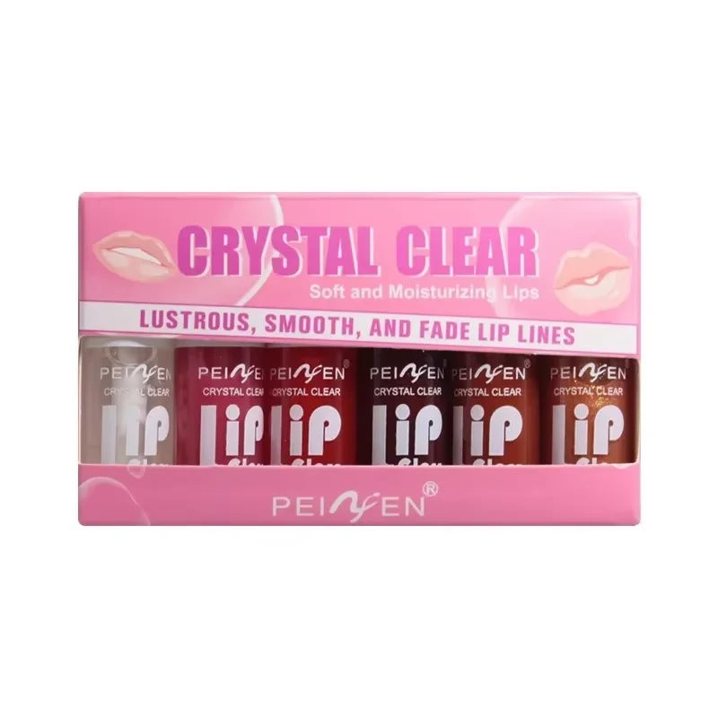 6-Piece Moisturizing Lip Gloss Set — Transparent Lip Oil for Hydrated, Glossy Lips