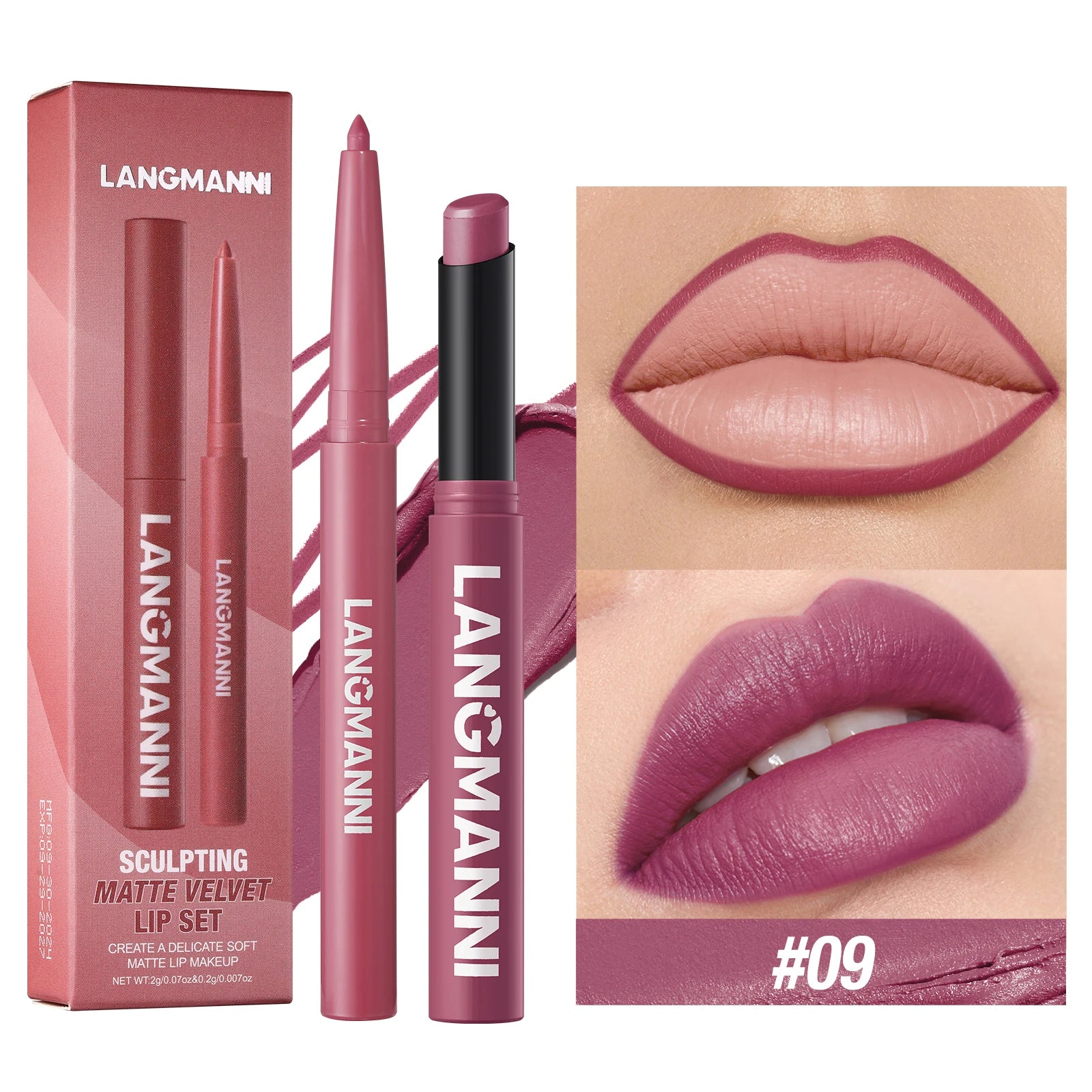 2-in-1 Waterproof Lipliner & Lipstick — Long-Lasting, Integrated Design