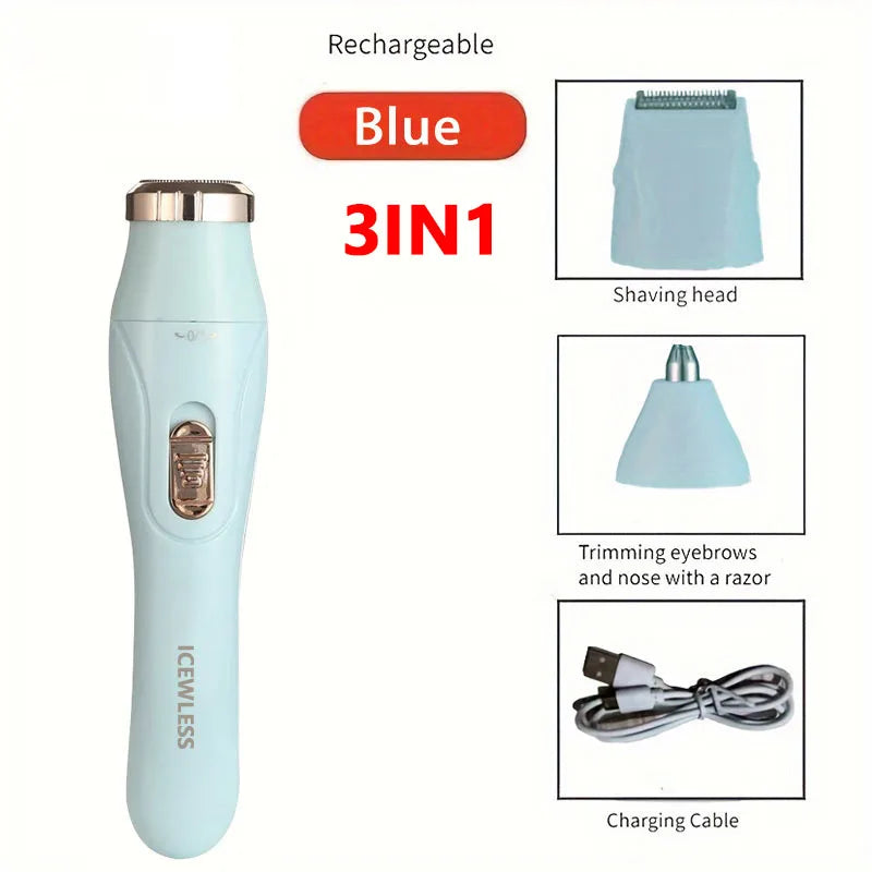 Women's Waterproof Electric Hair Remover — Painless Shaver for Body, Bikini, Face & Legs