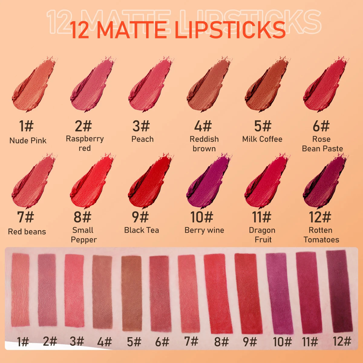 IMAGIC 12-Color Moisturizing Lipstick — Smooth, Long-Lasting & Charming