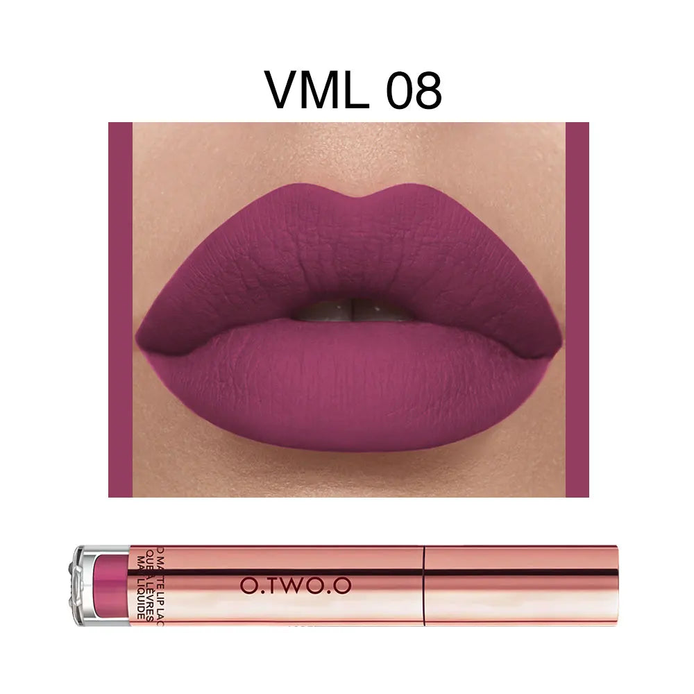 O.TWO.O 12-Color Velvet Matte Lipstick Set — High-Quality, Long-Lasting