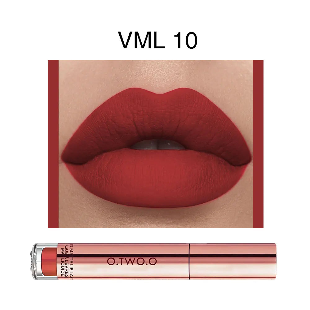 O.TWO.O 12-Color Velvet Matte Lipstick Set — High-Quality, Long-Lasting