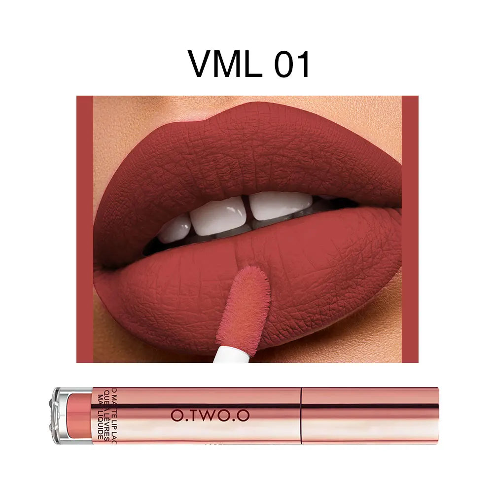 O.TWO.O 12-Color Velvet Matte Lipstick Set — High-Quality, Long-Lasting
