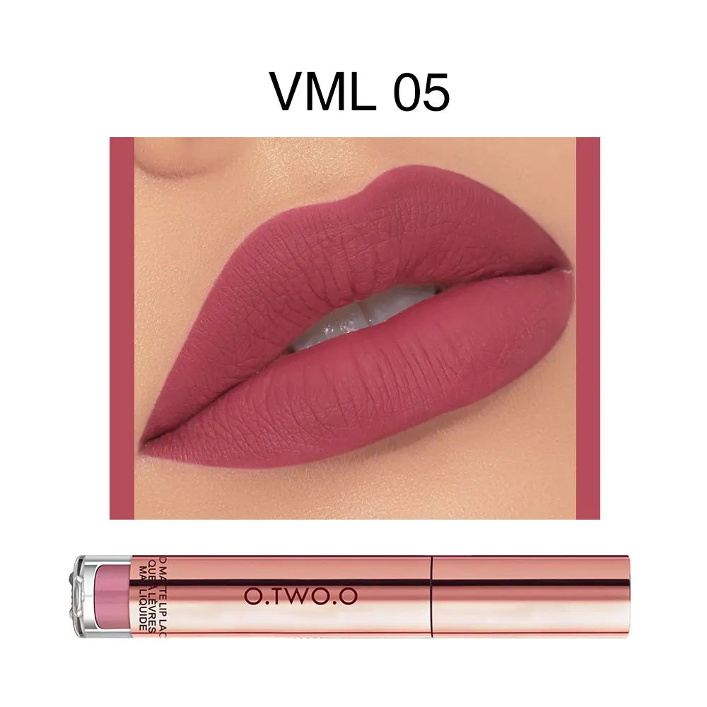 O.TWO.O 12-Color Velvet Matte Lipstick Set — High-Quality, Long-Lasting