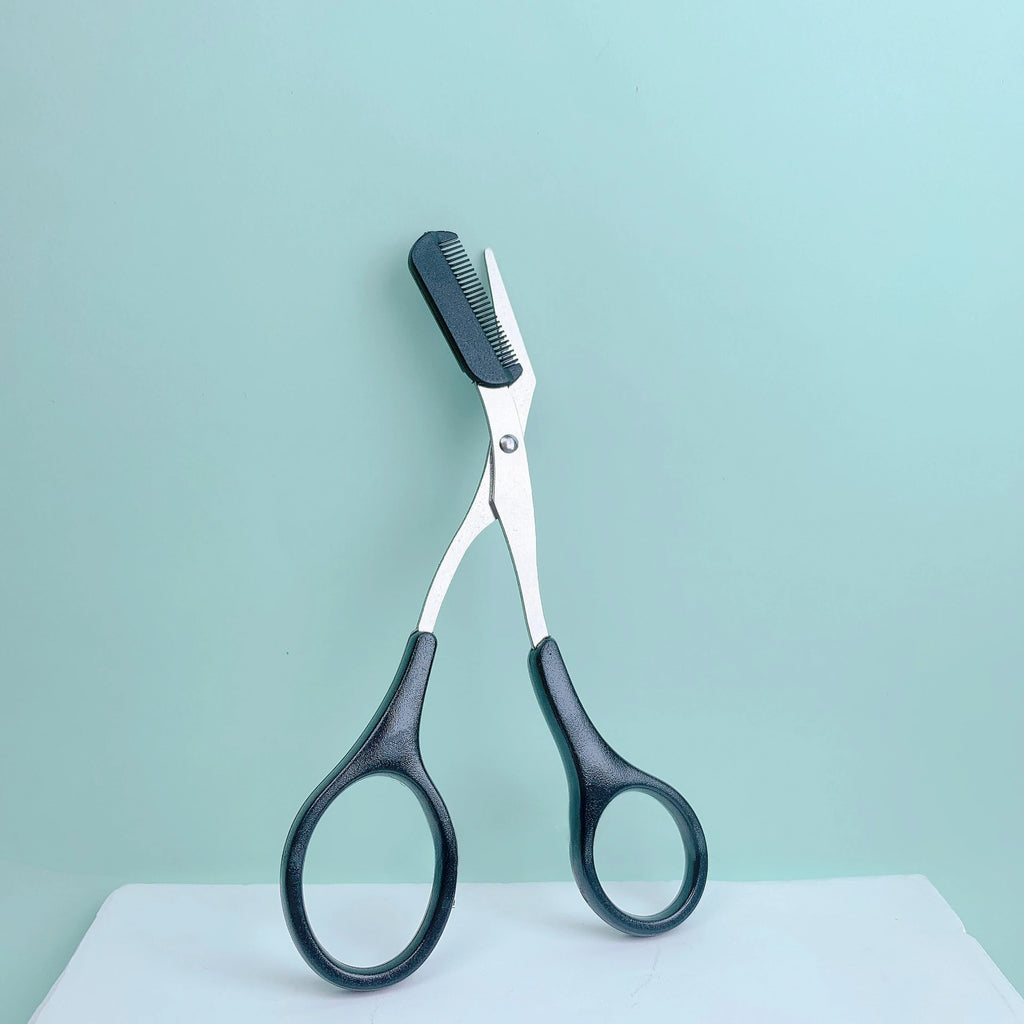 Eyebrow Trimming Scissors with Built-In Comb — Precision Grooming Tool