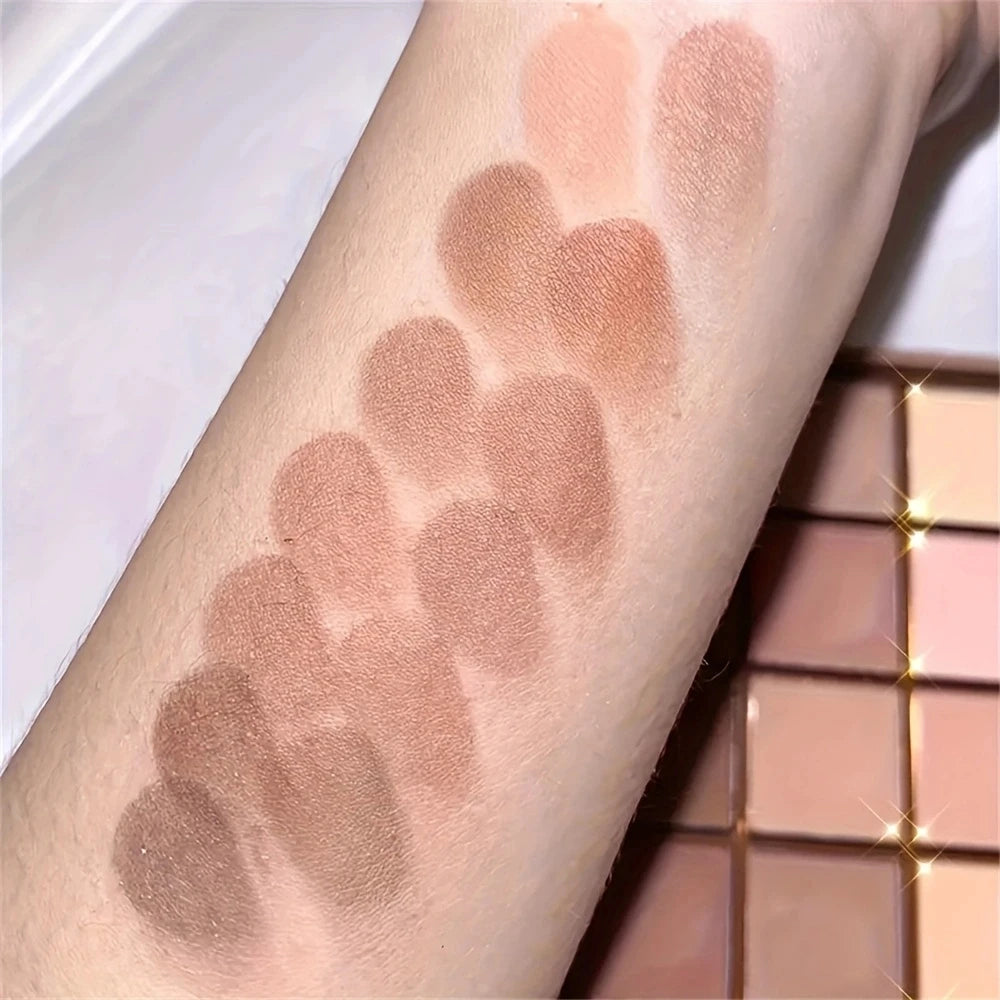 25-Shade Eyeshadow Palette — Neutral Gray & Brown Tones, Matte & Shimmer