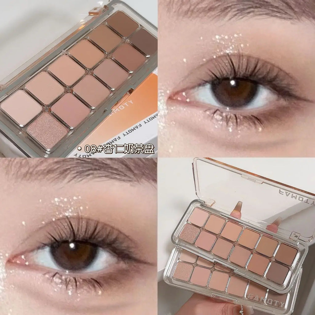 12-Shade Matte Eyeshadow Palette — Low Saturation Tones for Everyday Wear