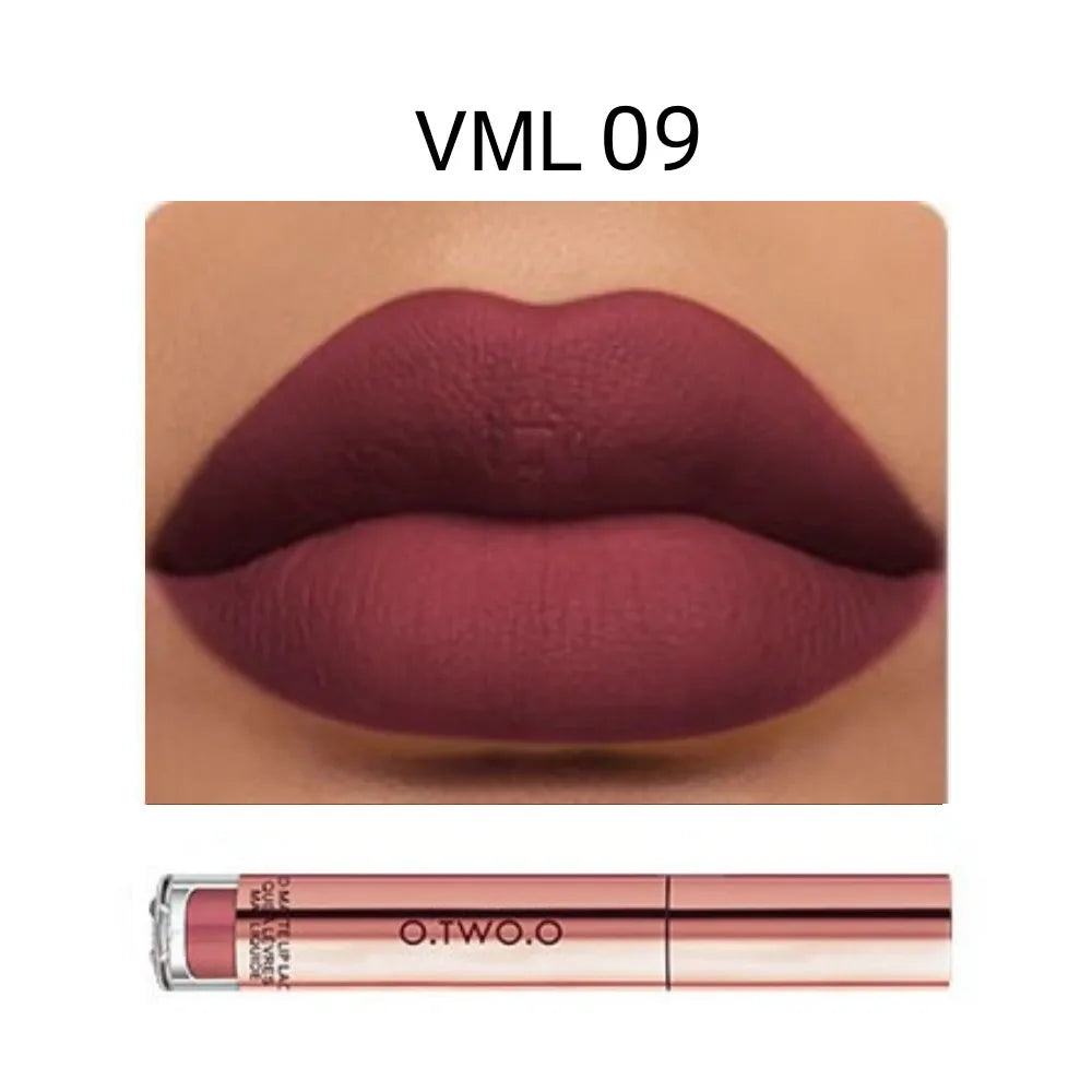O.TWO.O 12-Color Velvet Matte Lipstick Set — High-Quality, Long-Lasting