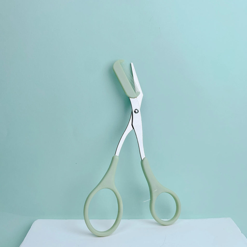 Eyebrow Trimming Scissors with Built-In Comb — Precision Grooming Tool