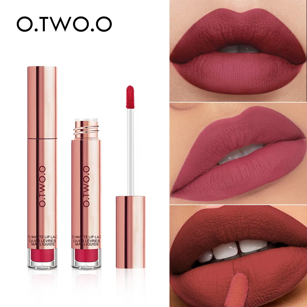 O.TWO.O 12-Color Velvet Matte Lipstick Set — High-Quality, Long-Lasting