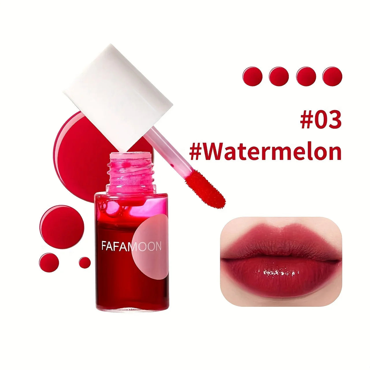 4-Color Fruity Lip Tint — Water Gloss, Moisturizing & Long-Lasting