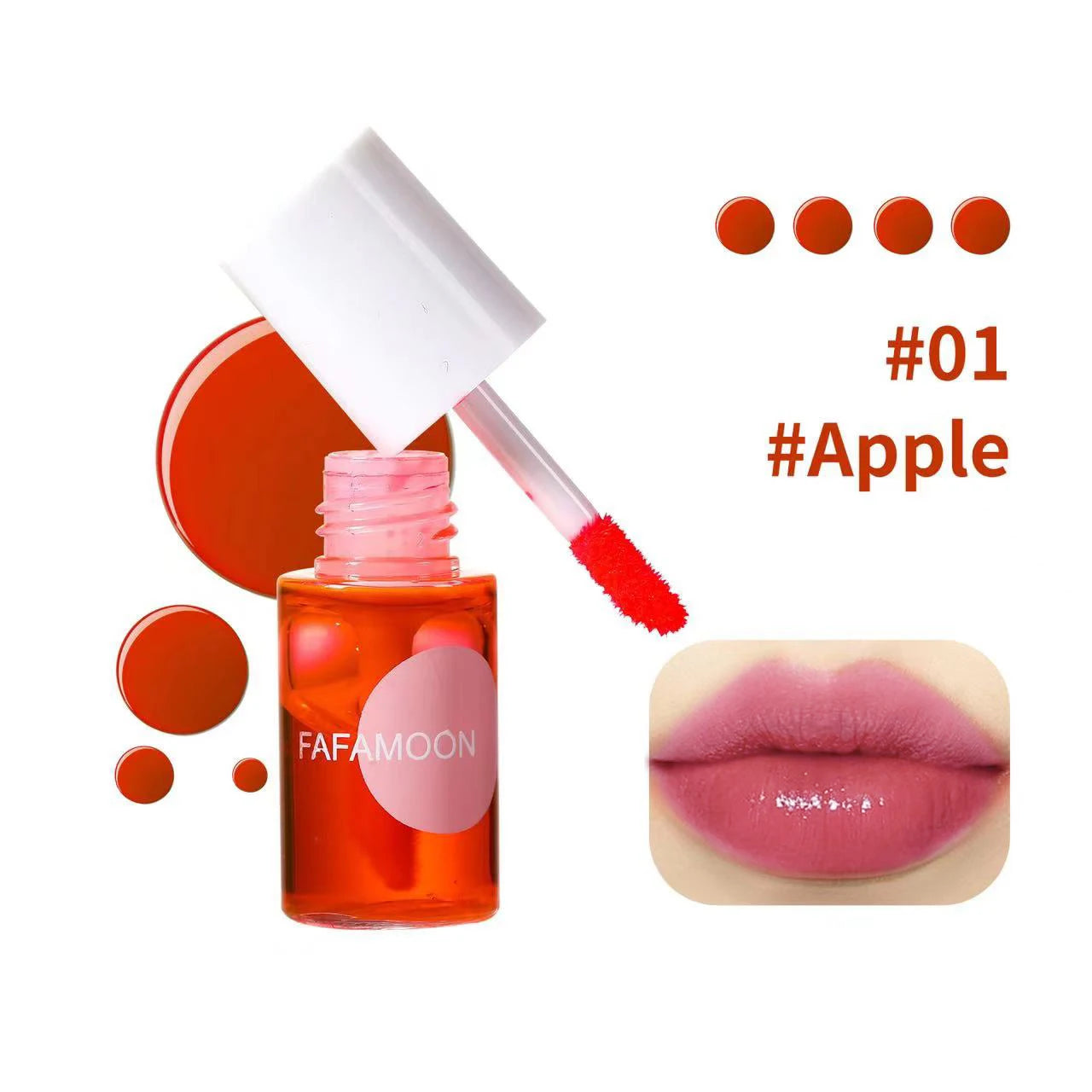 4-Color Fruity Lip Tint — Water Gloss, Moisturizing & Long-Lasting