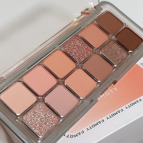 12-Shade Matte Eyeshadow Palette — Low Saturation Tones for Everyday Wear